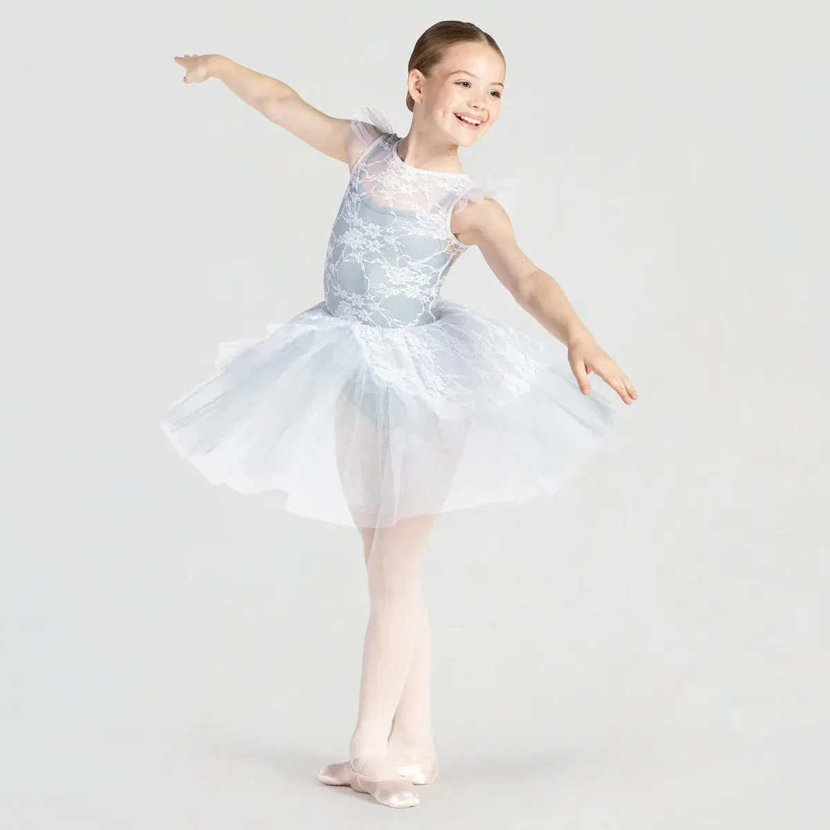 1st Position Floral Lace Overlay Tutu with Peplum