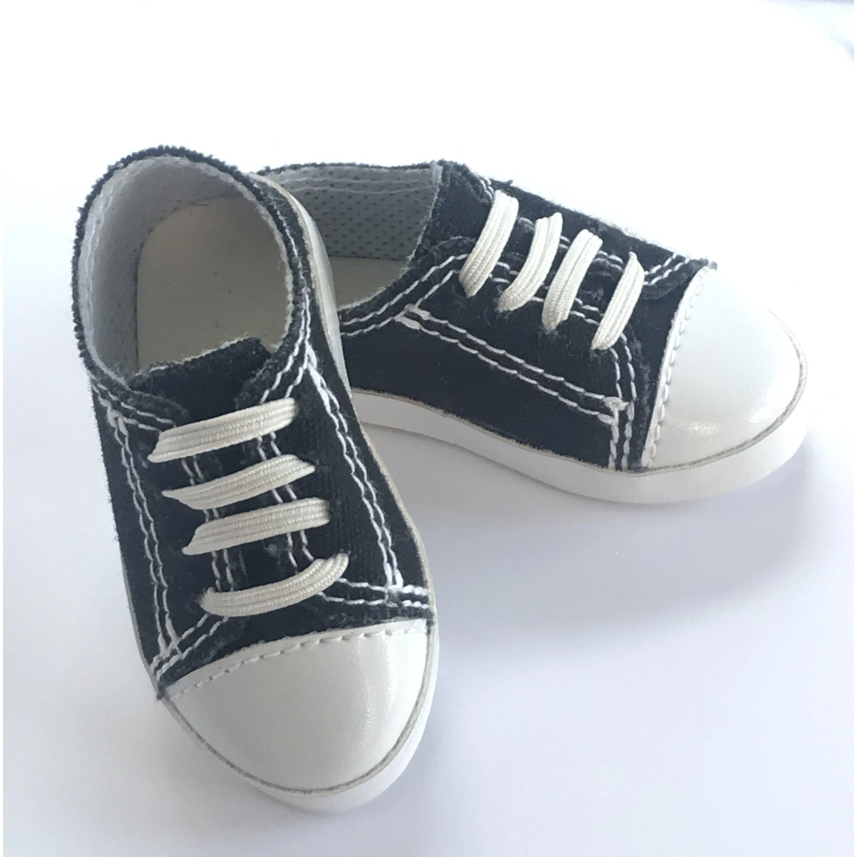 A Girl for All Time Black Sneakers doll shoes for 16 inch British dolls