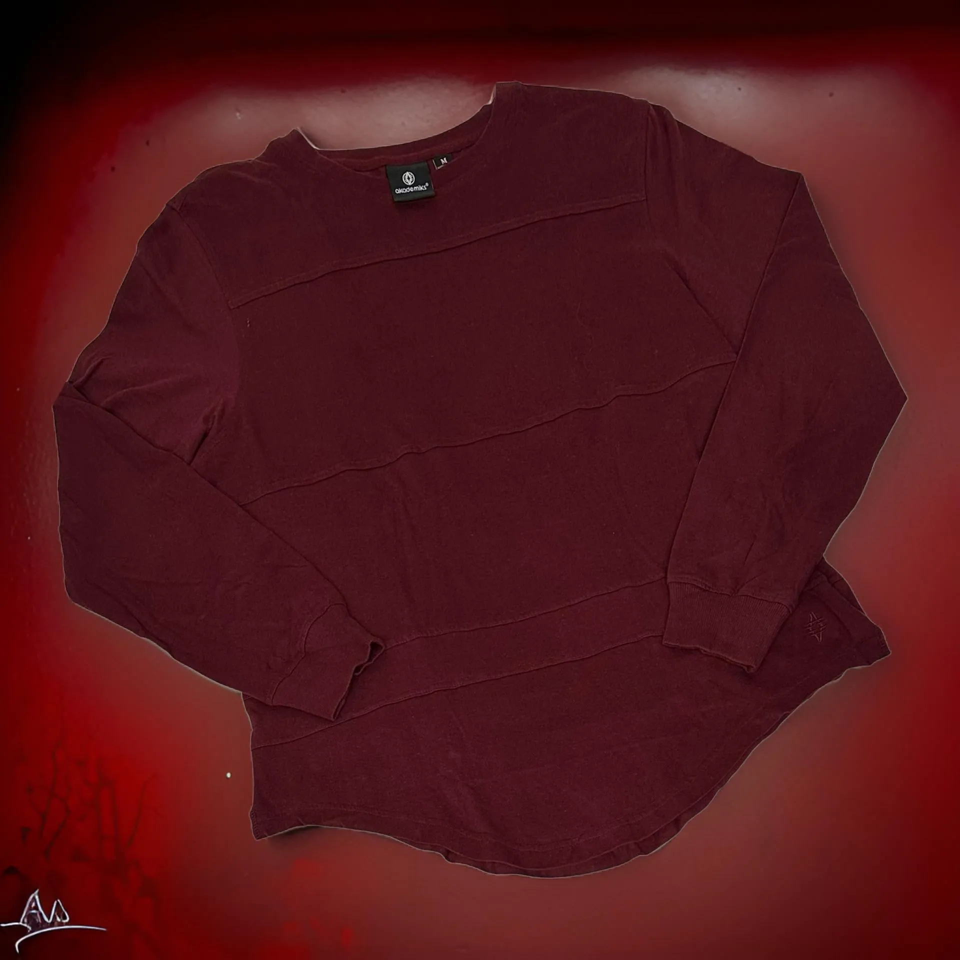 *AKADEMIKS* (BURGUNDY) FANCY LONG SLEEVE T-SHIRT