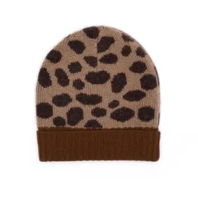 Alexis Leopard Cashmere Blend Beanie