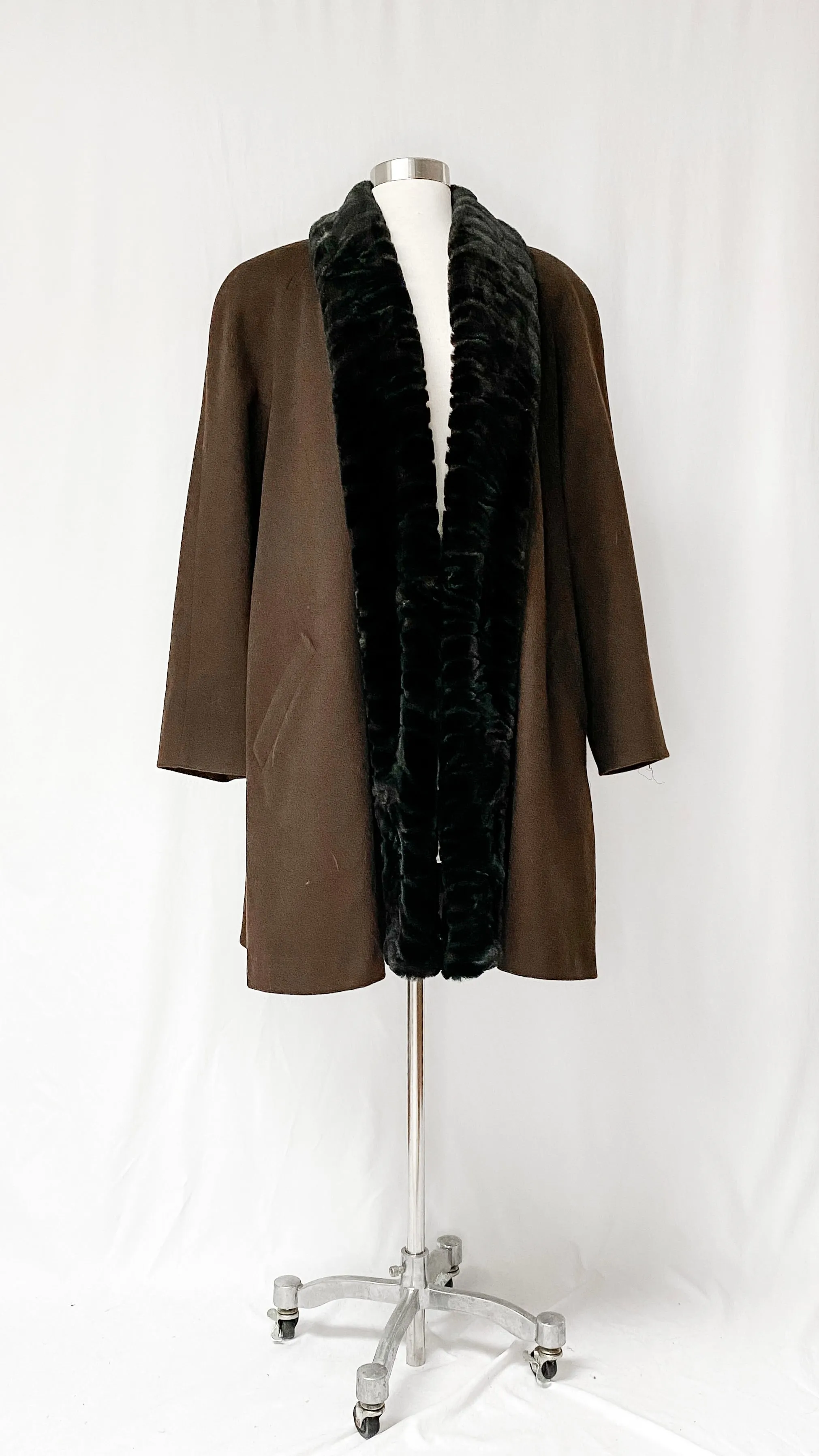 Alorna Brown & Black Wool Winter Coat (XL/XXL)