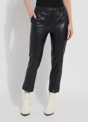 Andrea Crop Vegan Trouser | Black Leather