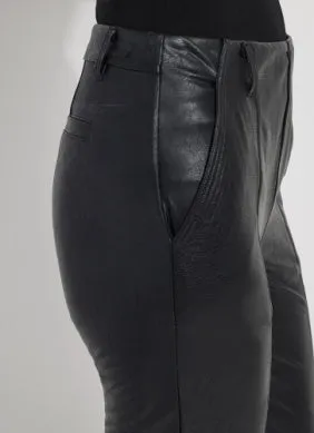 Andrea Crop Vegan Trouser | Black Leather