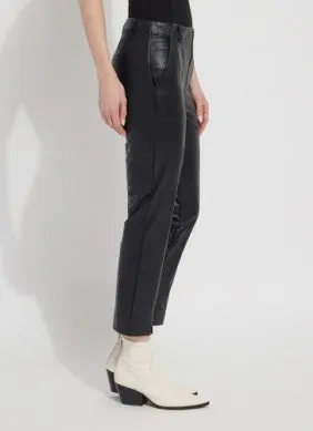 Andrea Crop Vegan Trouser | Black Leather