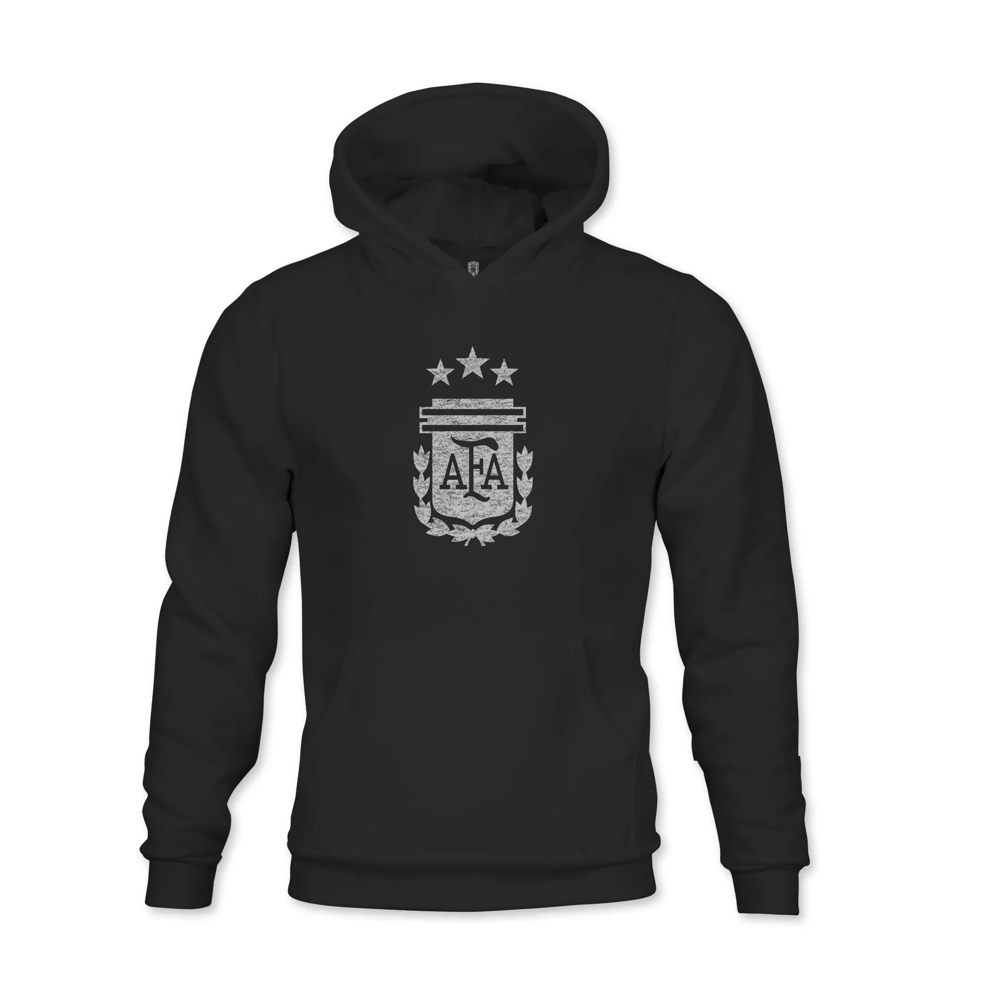 Argentina Mono Badge Youth Fleece Pullover Hoodie - Black