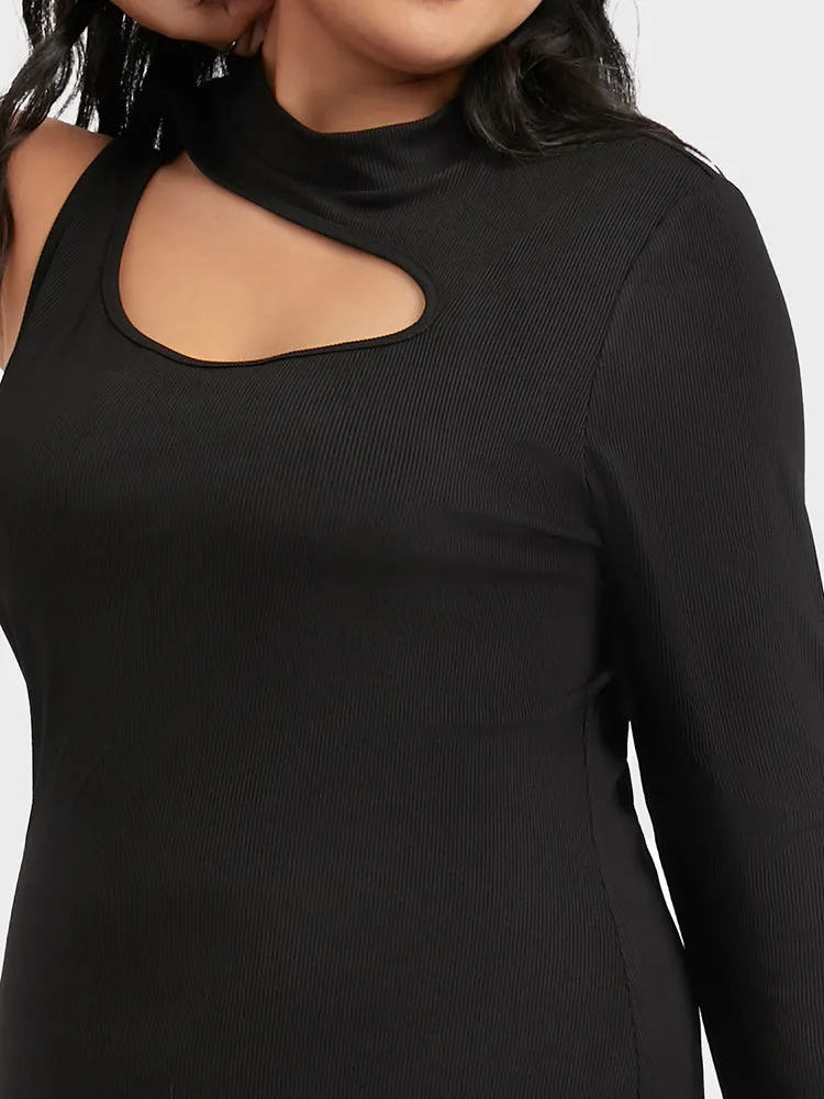 Asymmetrical Cut Out Bodycon Sweater Dresses