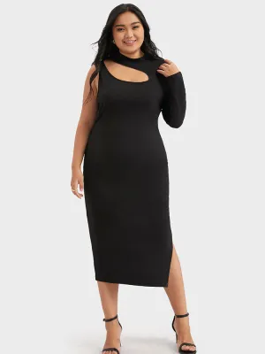 Asymmetrical Cut Out Bodycon Sweater Dresses