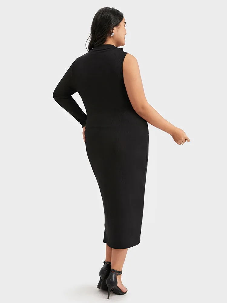 Asymmetrical Cut Out Bodycon Sweater Dresses