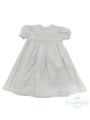 Auraluz  Heirloom White Dress W/lace & white Embroidery With Slip 201