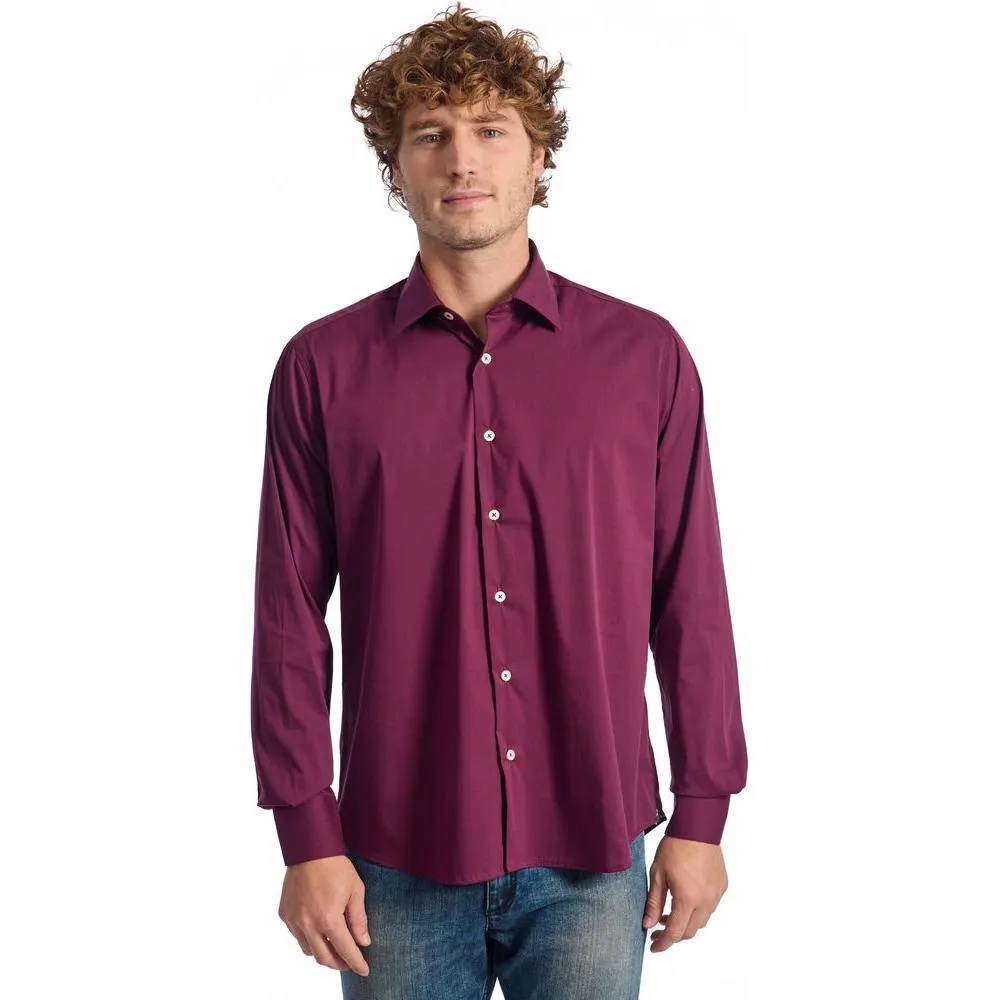 Baldinini Trend Burgundy Cotton Shirt