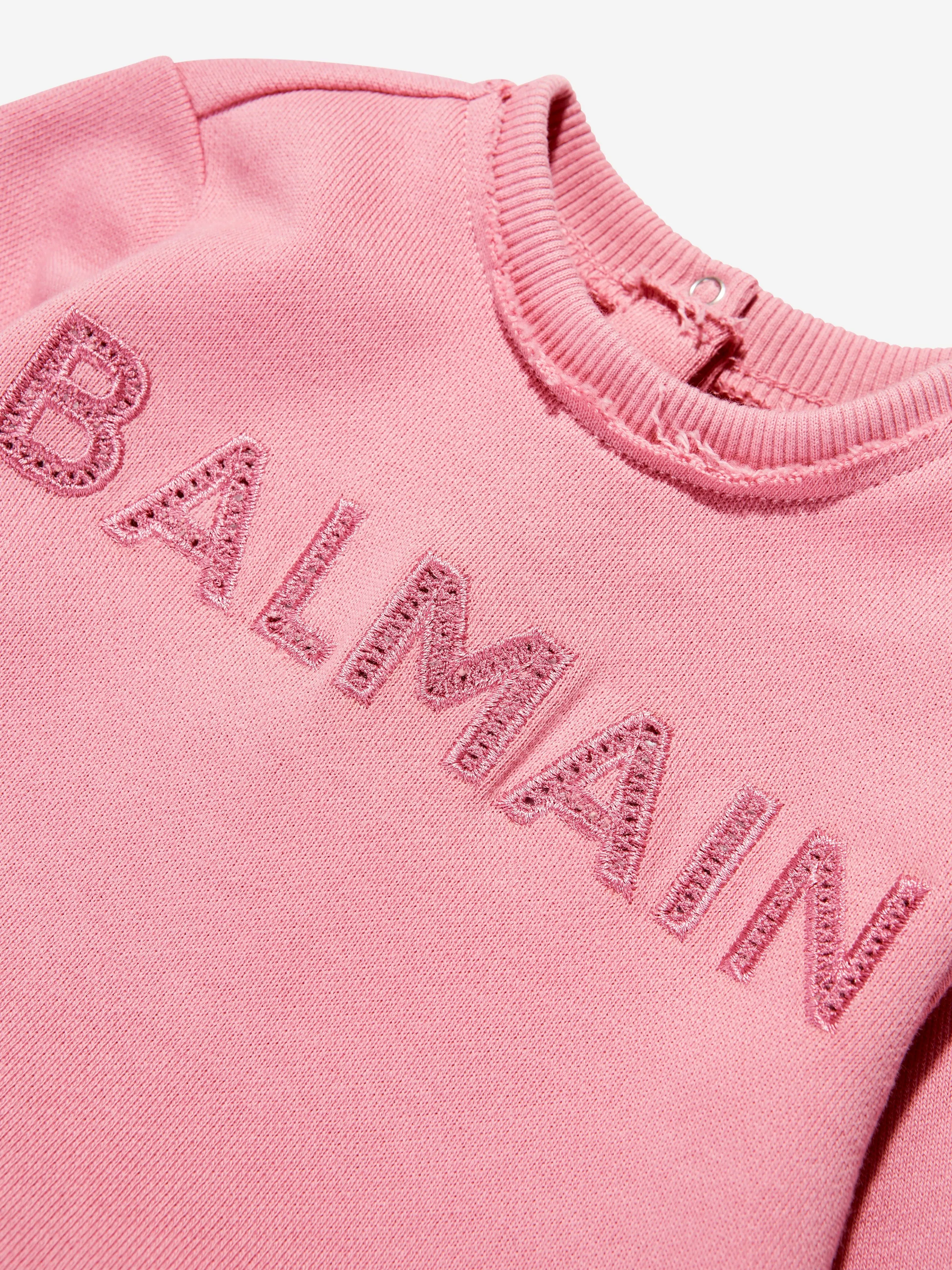 Balmain Baby Girls Sweater Dress in Pink