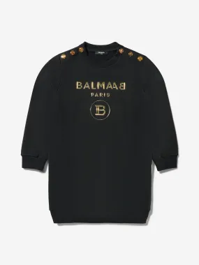 Balmain Girls Cotton Branded Dress