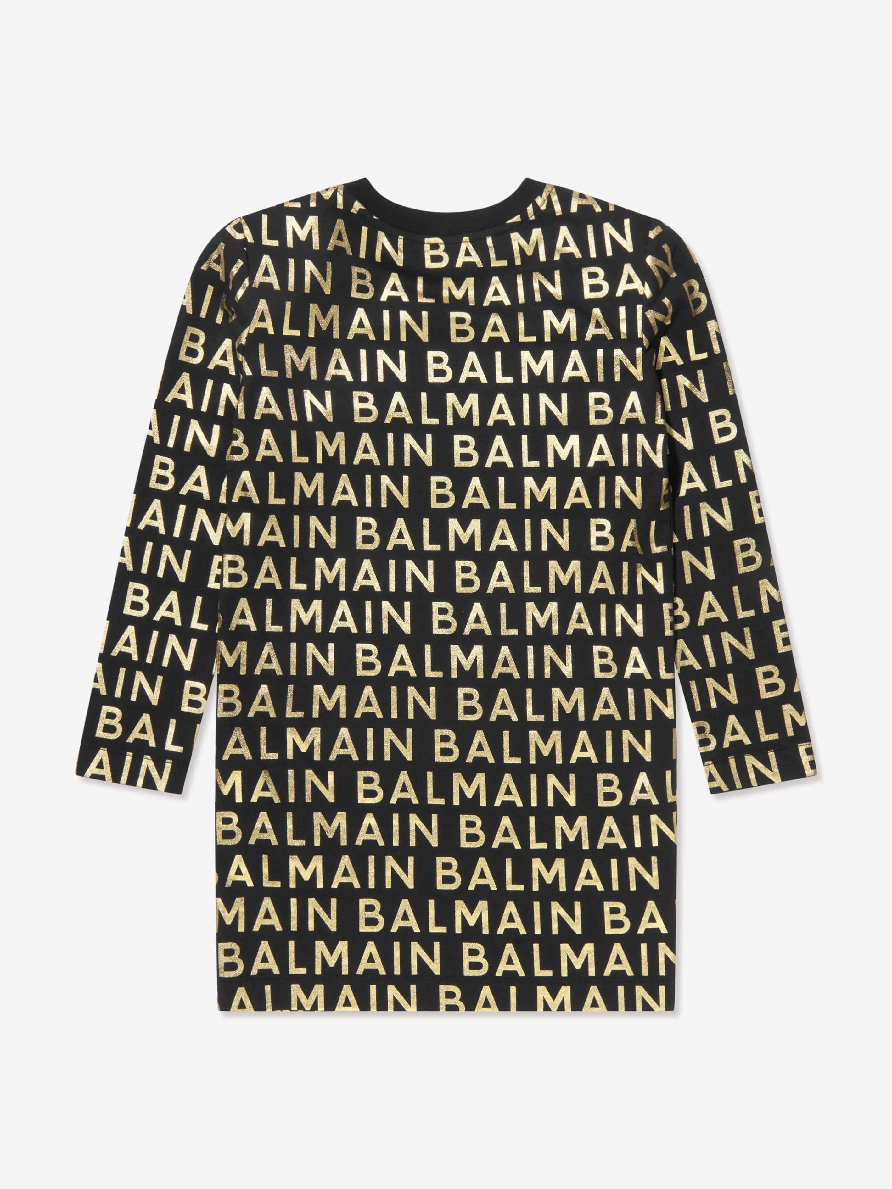 Balmain Girls Logo Sweater Dress in Black