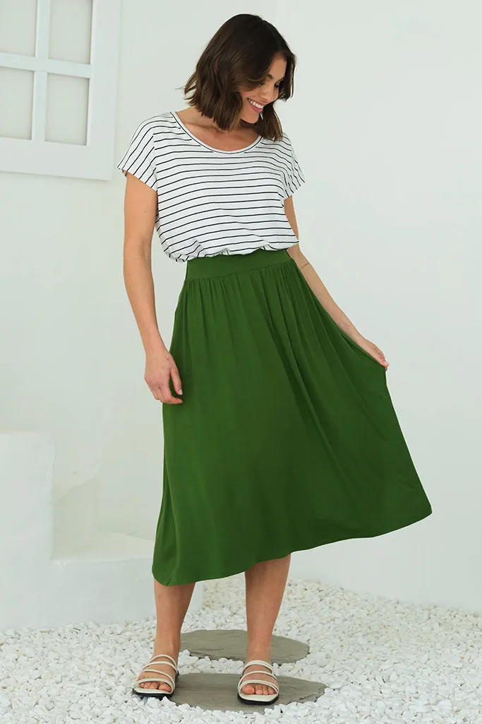 Bamboo Midi Skirt - Garden