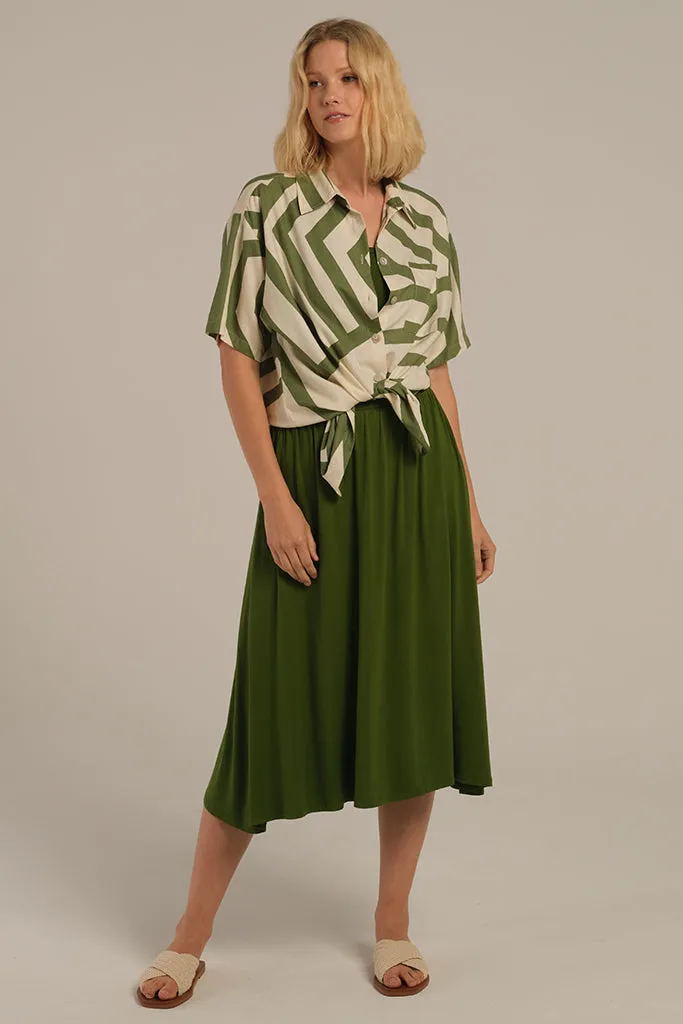 Bamboo Midi Skirt - Garden