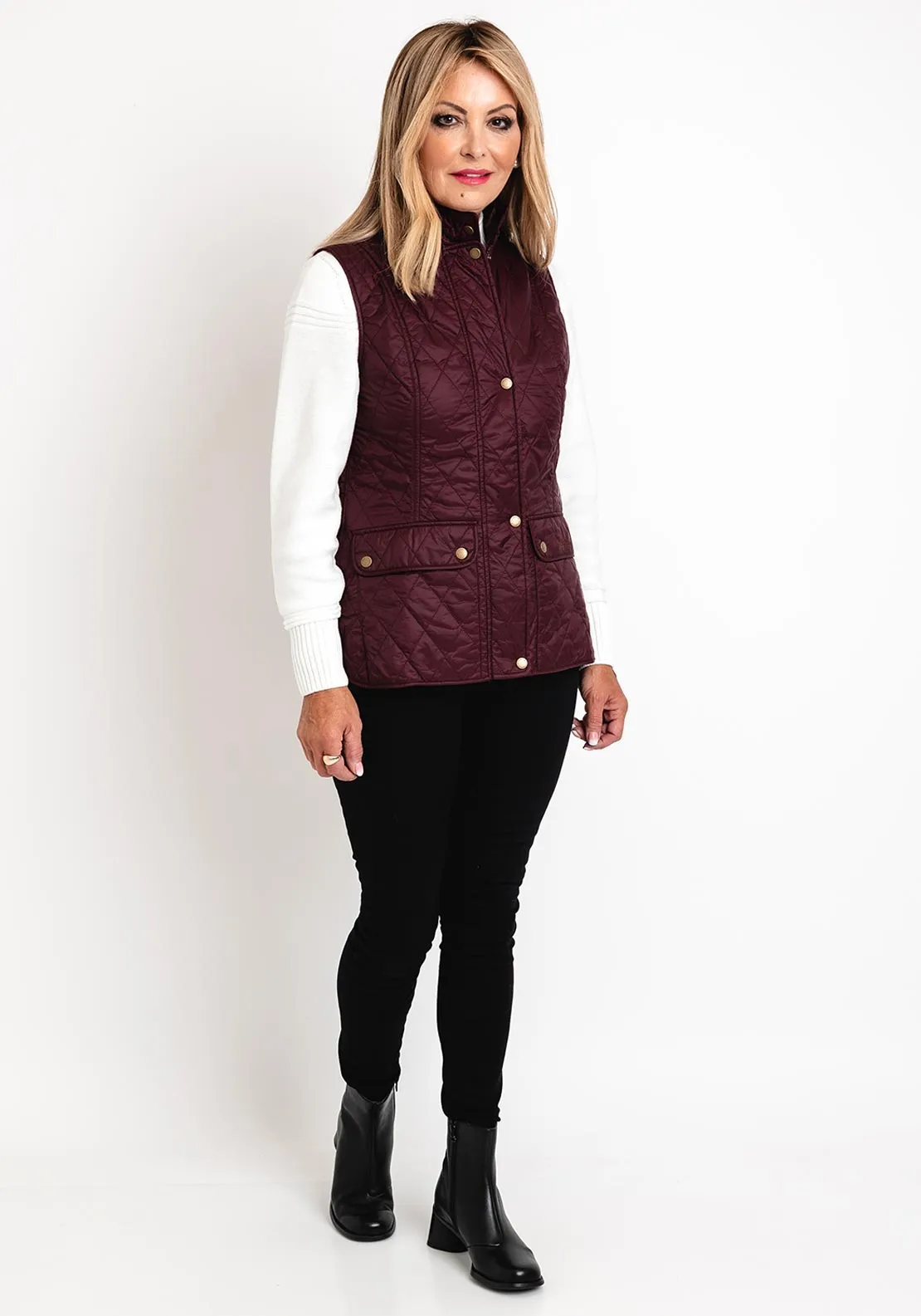 Barbour International Womens Otterburn Gilet, Burgundy