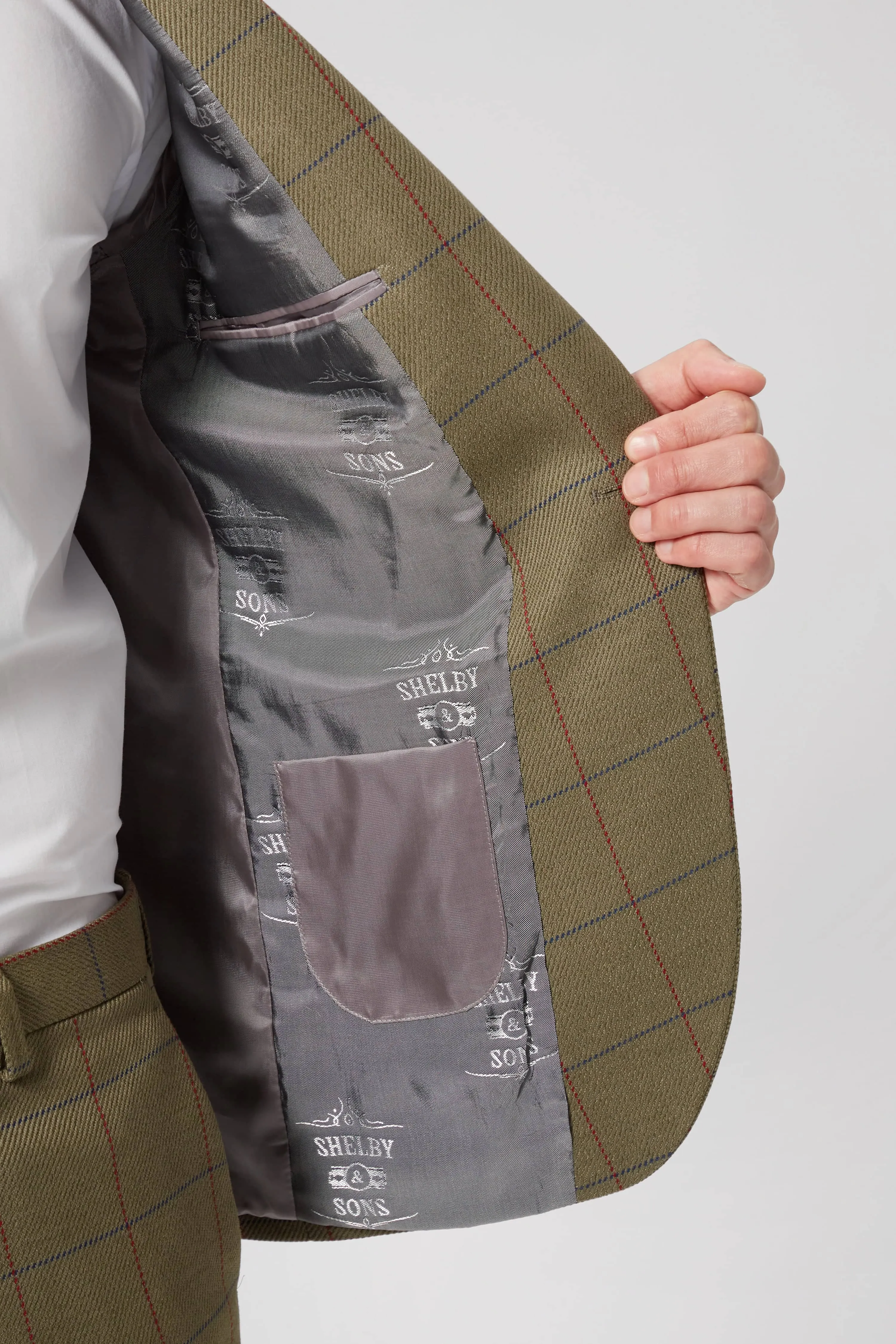 Beadon Slim Fit Khaki Check Tweed Jacket - ARCHIVE