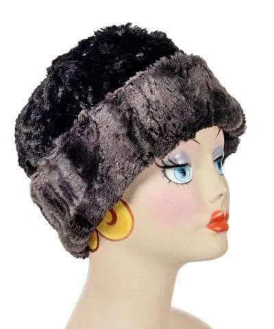 Beanie Hat, Reversible - Luxury Faux Fur in Espresso Bean