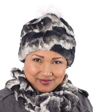 Beanie Hat, Reversible - Luxury Faux Fur in Ocean Mist (One Each Size Left!)