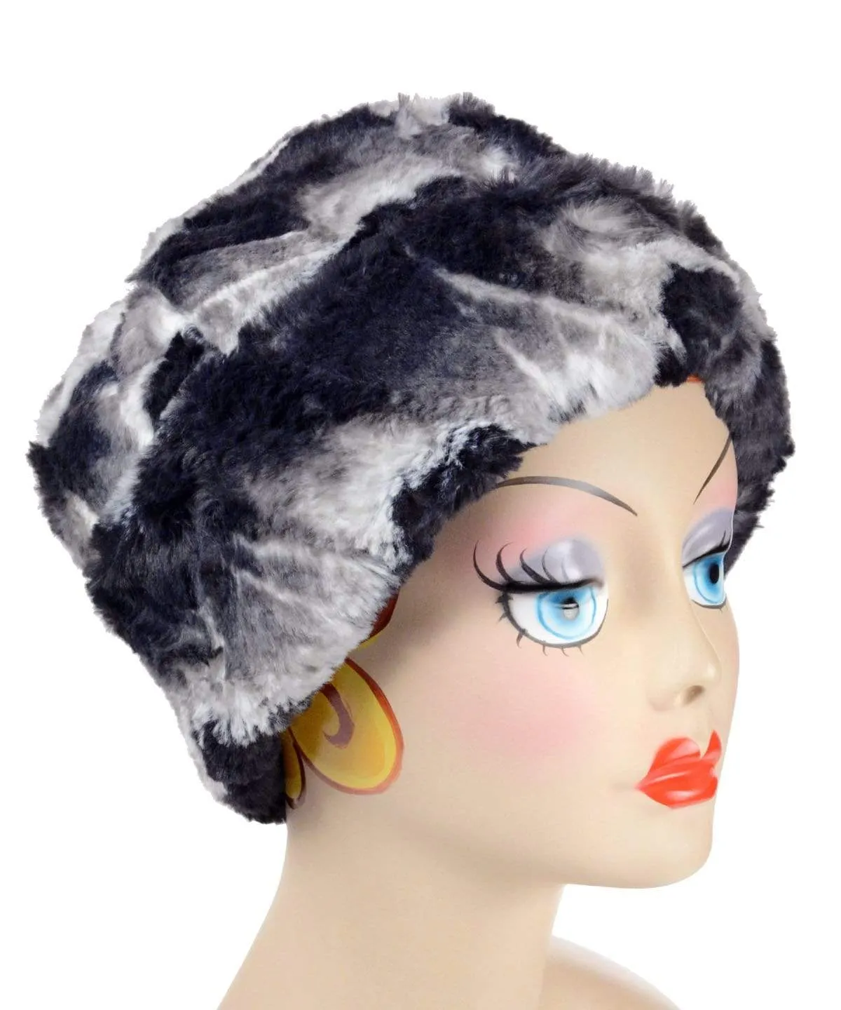 Beanie Hat, Reversible - Luxury Faux Fur in Ocean Mist (One Each Size Left!)