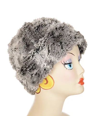 Beanie Hat, Reversible - Luxury Faux Fur in Seattle Sky