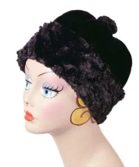 Beanie Hat, Reversible - Velvet in Black with Assorted Faux Fur (SOLD OUT)