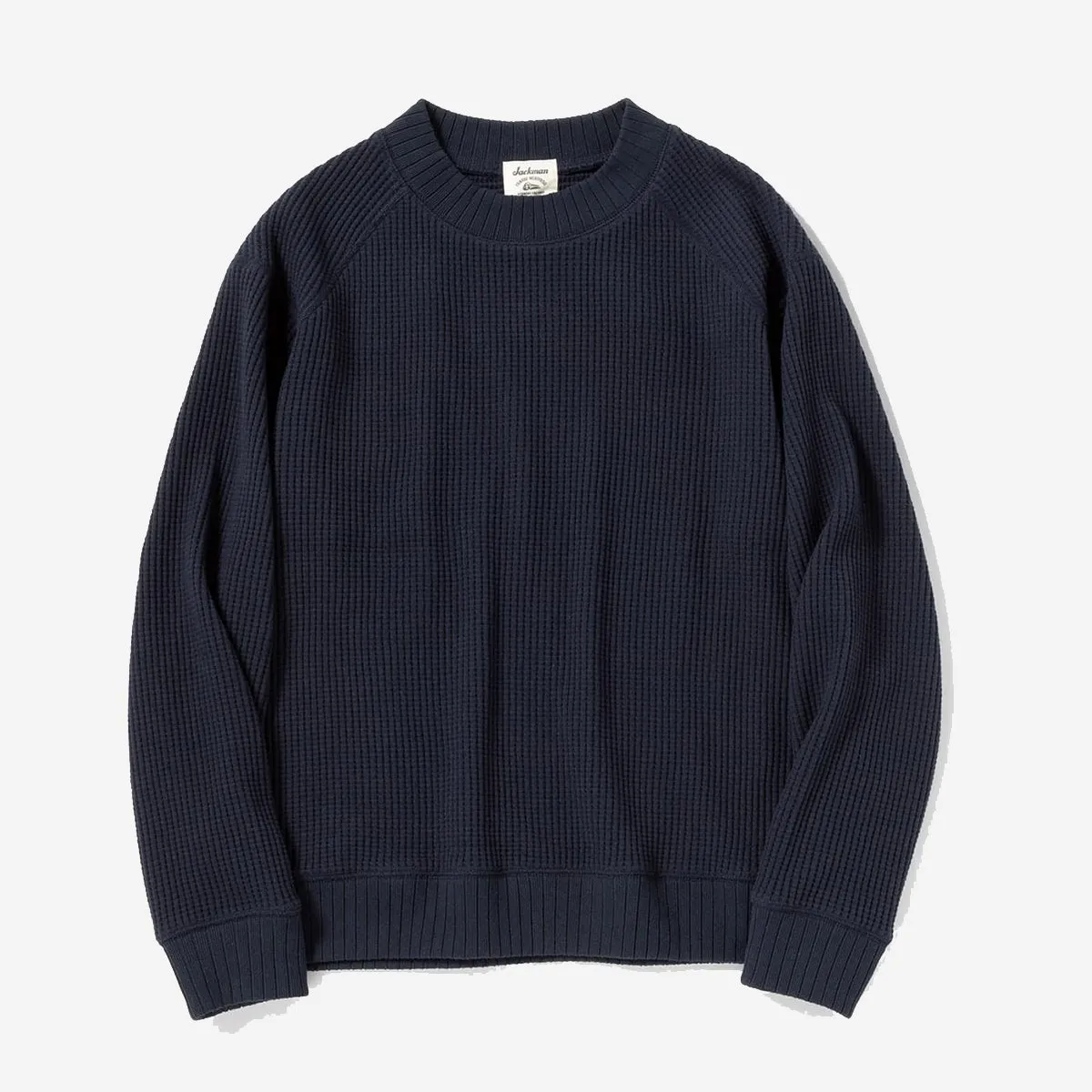 Big Waffle Mid-Neck Sweater - Dark Navy