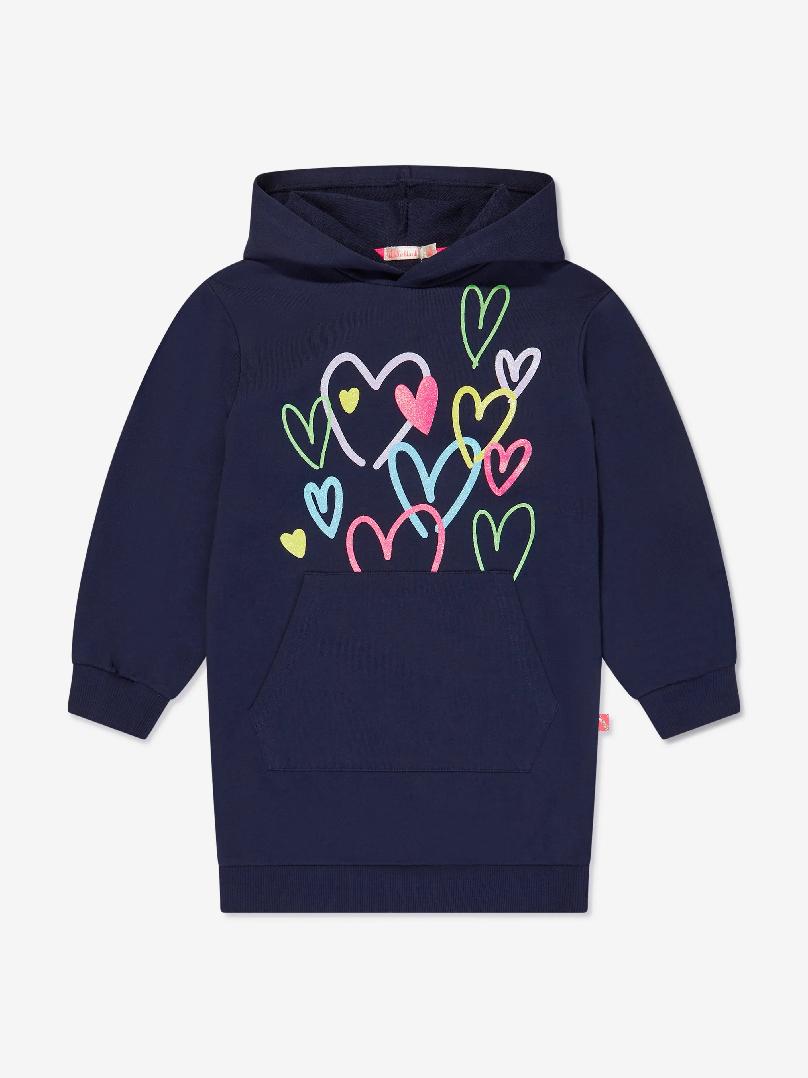 Billieblush Girls Hooded Sweater Dress in Navy