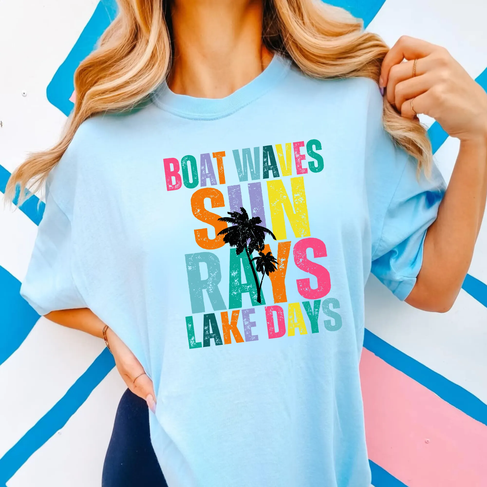 Boat Waves Sun Rays Lake Days Shirt