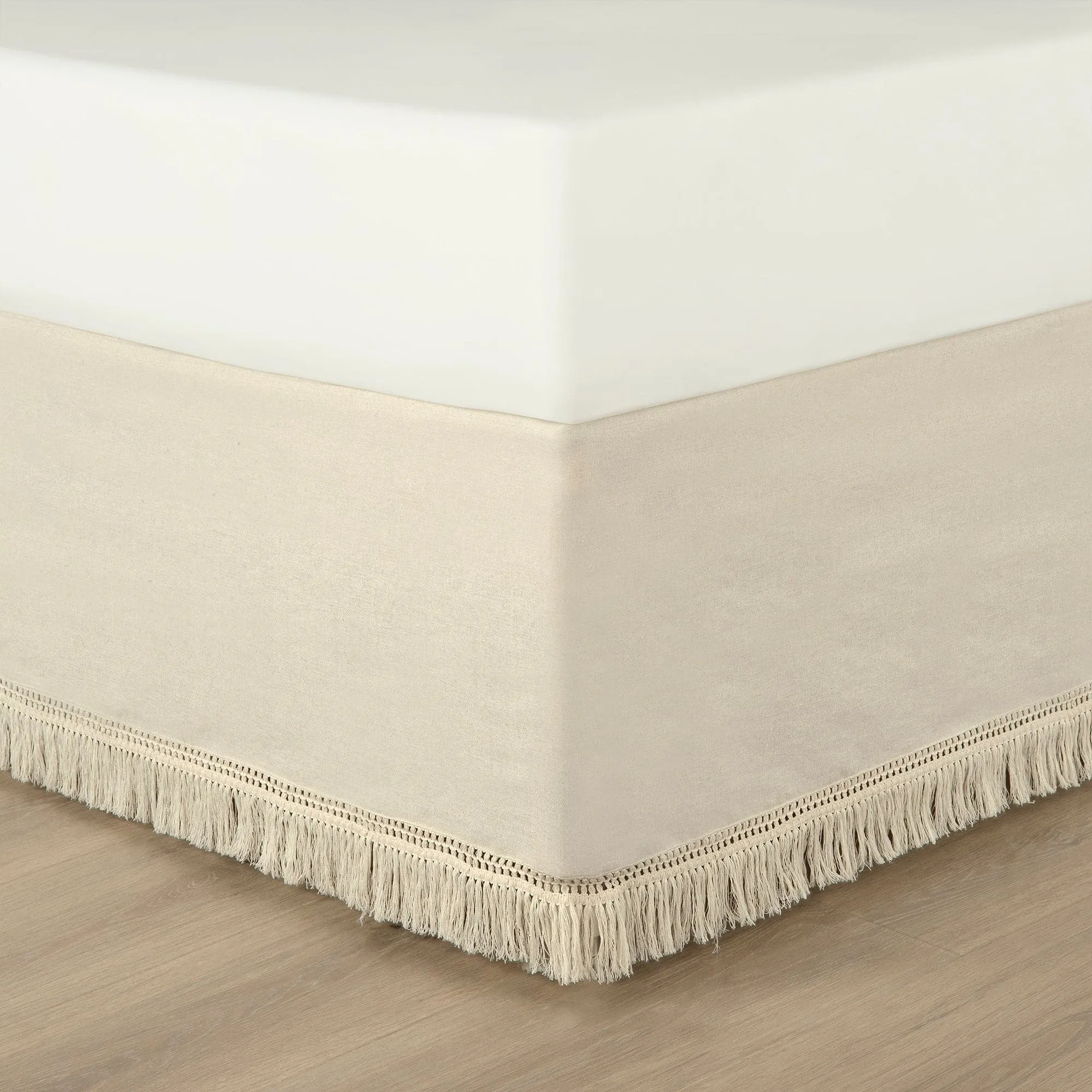 Boho Fringe 15-Inch Tailored Drop Easy Fit Bed Skirt