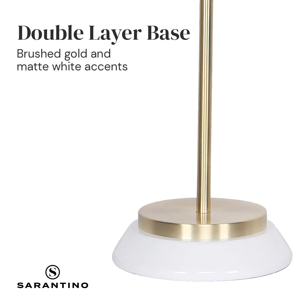 Brass Finish Table Lamp with Double-Layer Base, Sarantino