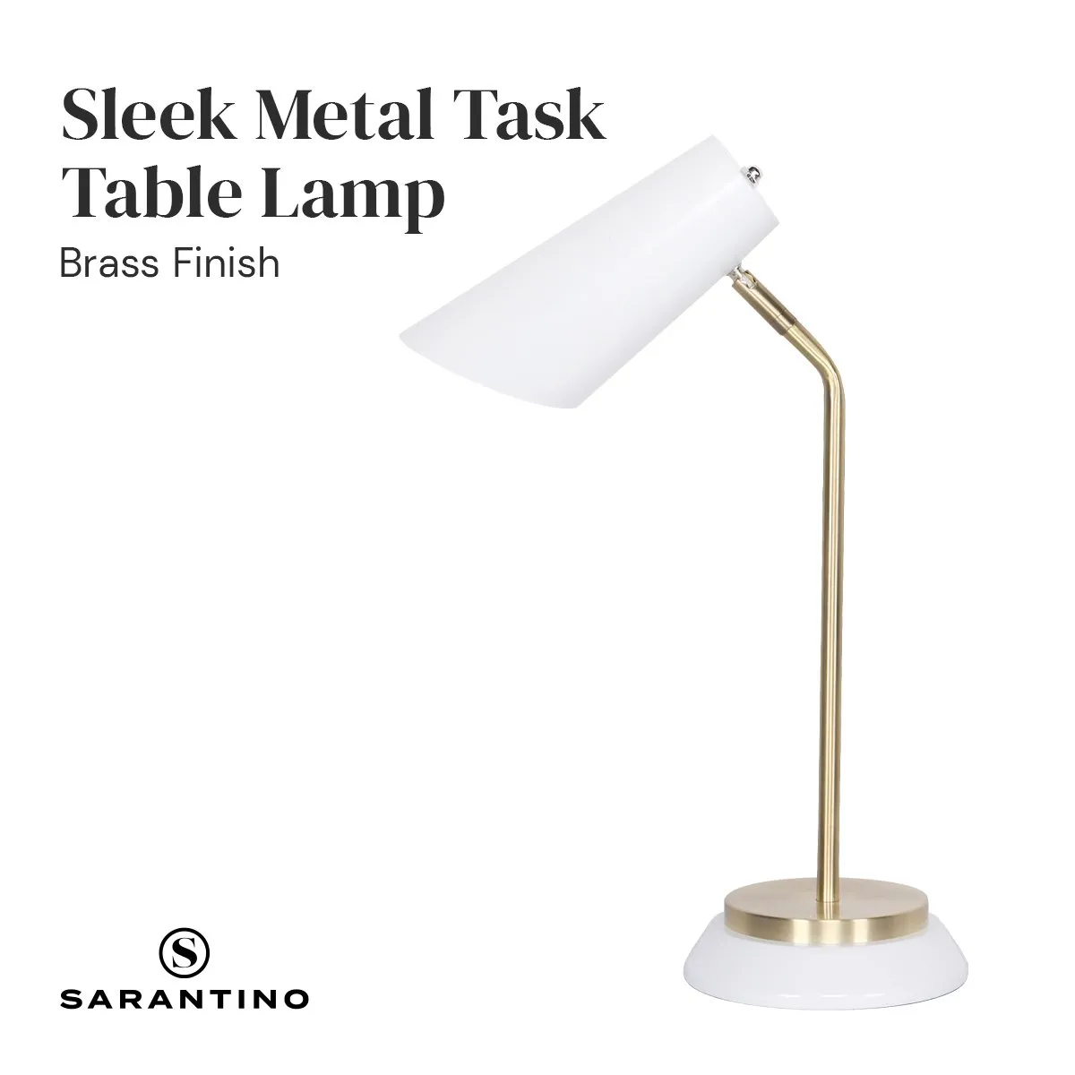 Brass Finish Table Lamp with Double-Layer Base, Sarantino