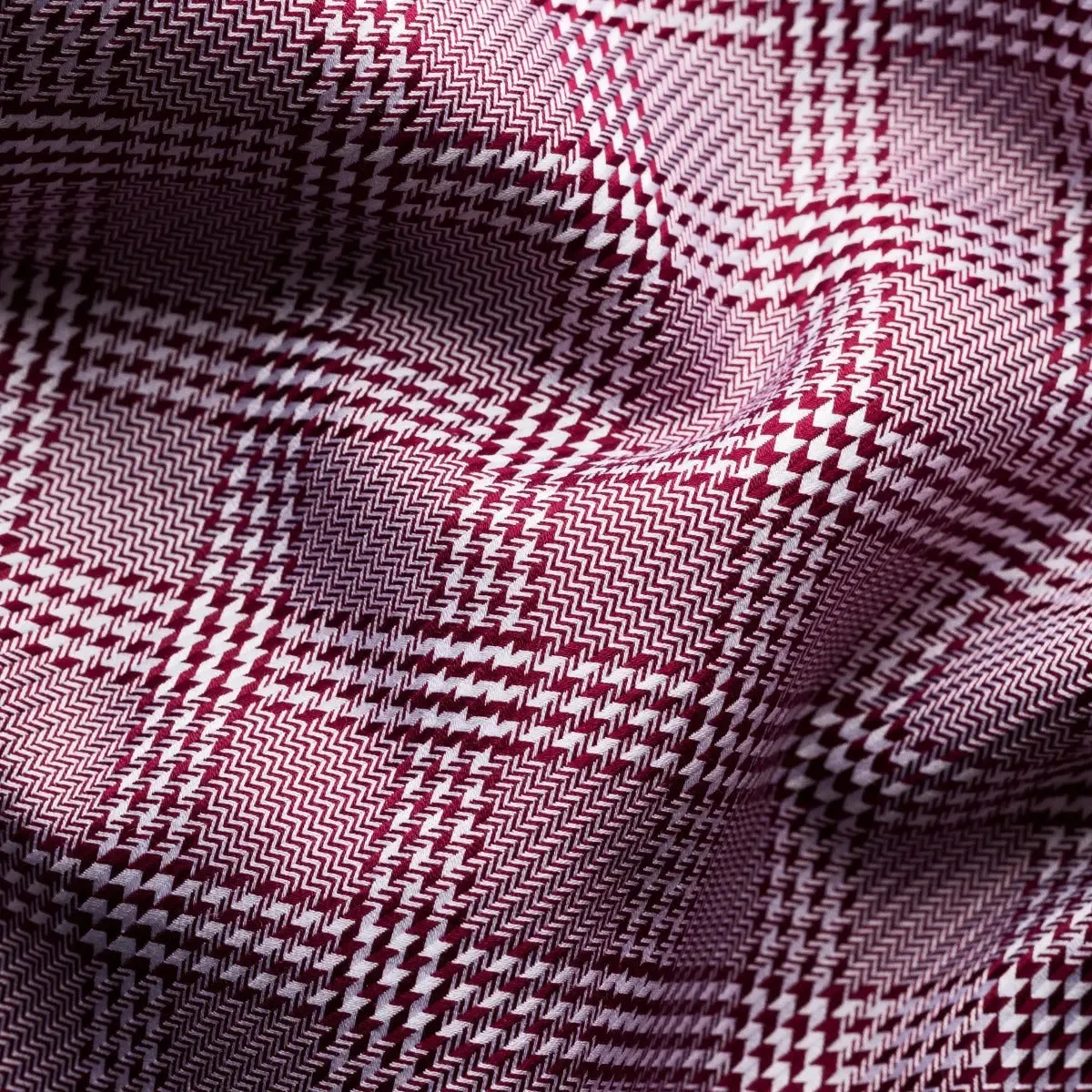 Burgundy Checked King Twill Contemporary Fit Shirt