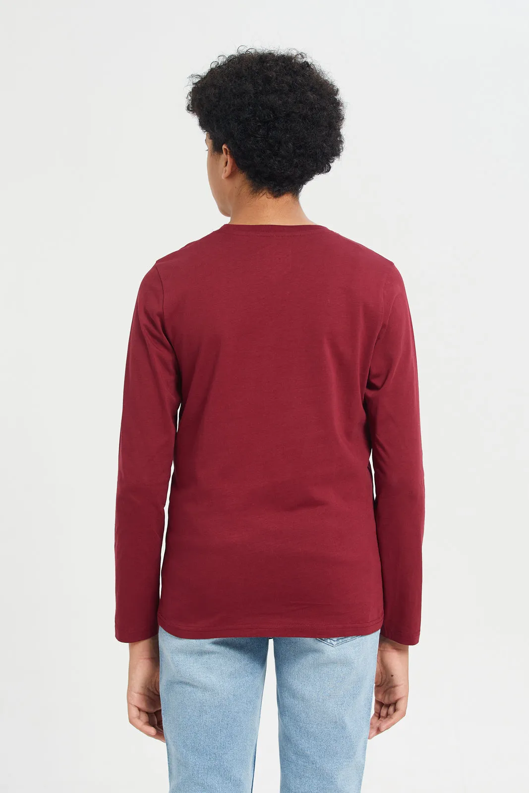 Burgundy Long Sleeve Graphic Tee