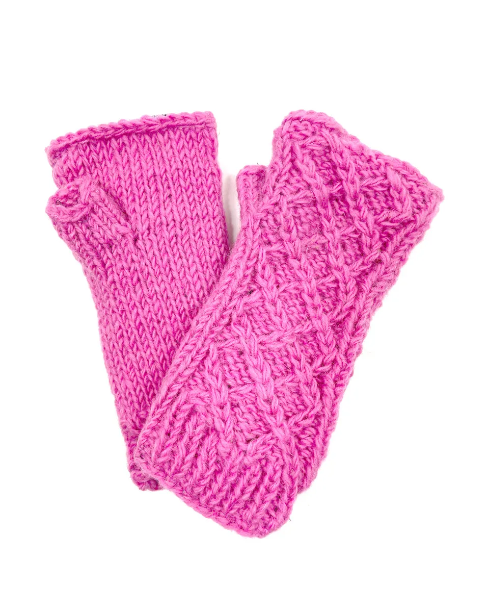 Cable Knit Fingerless Gloves