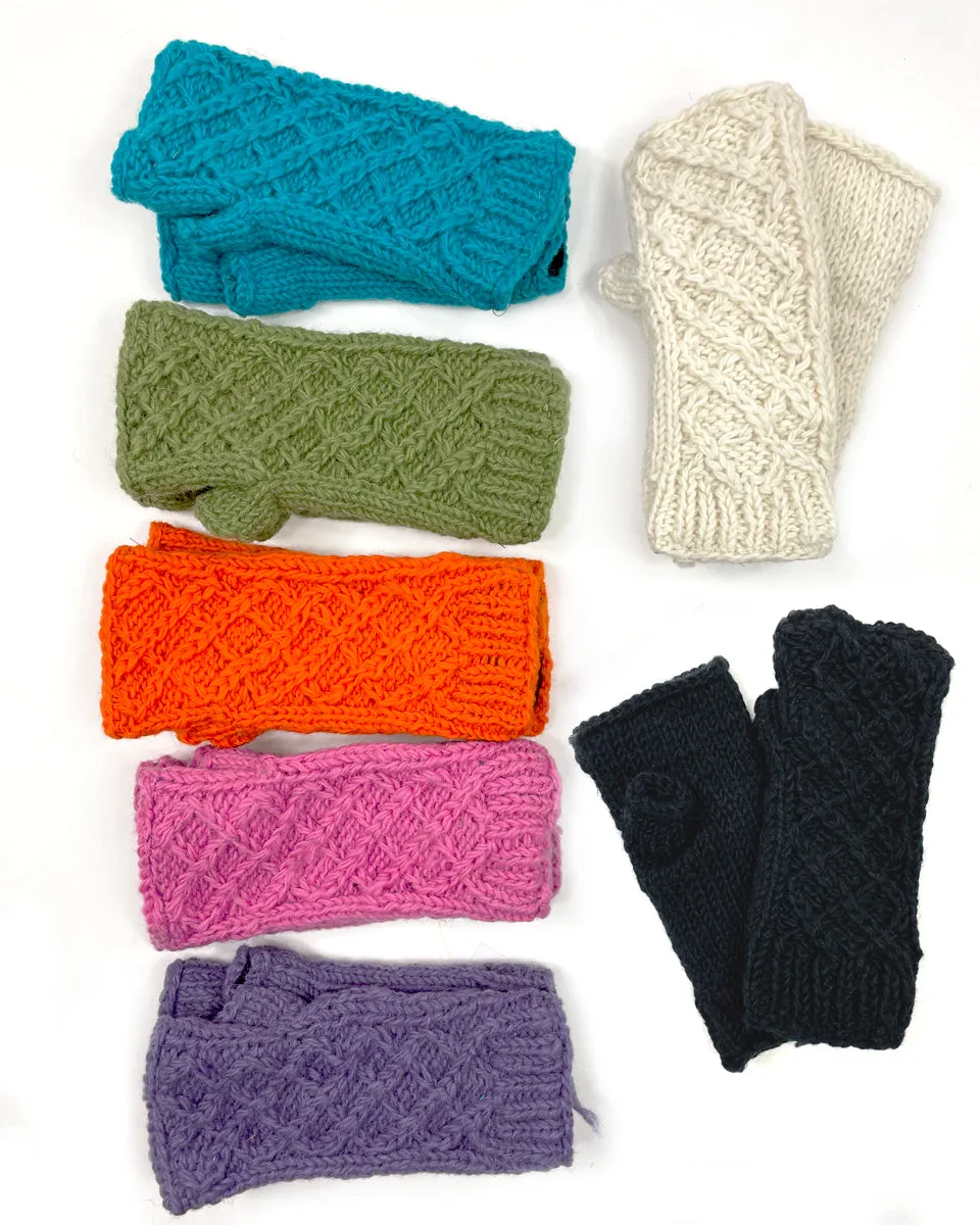 Cable Knit Fingerless Gloves