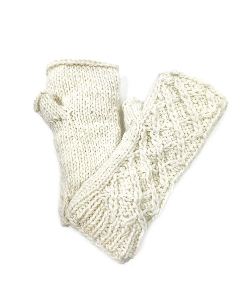 Cable Knit Fingerless Gloves