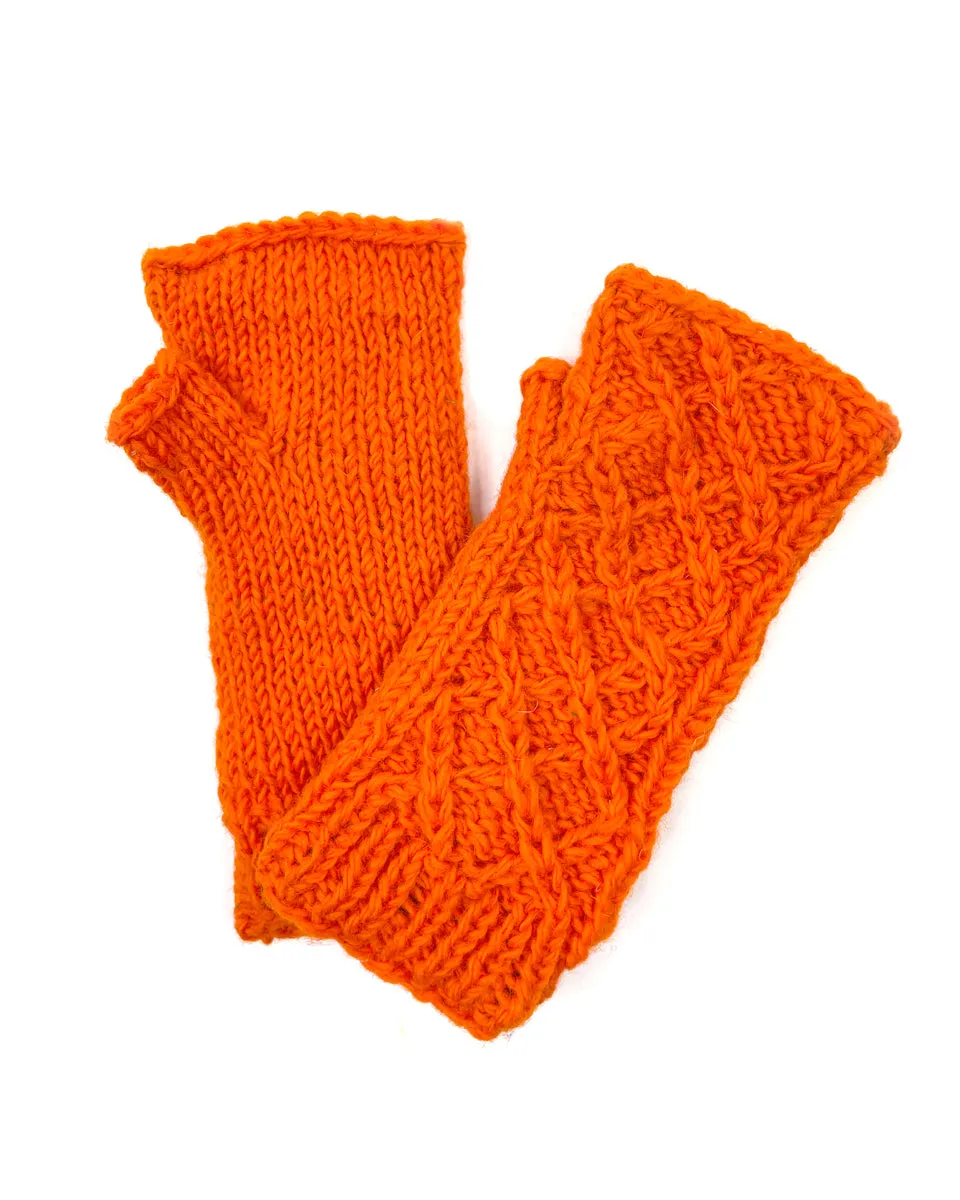 Cable Knit Fingerless Gloves