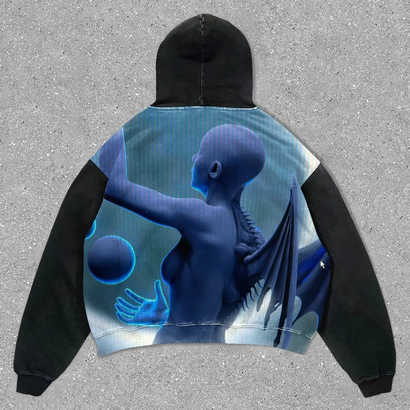 casual alien print hoodie