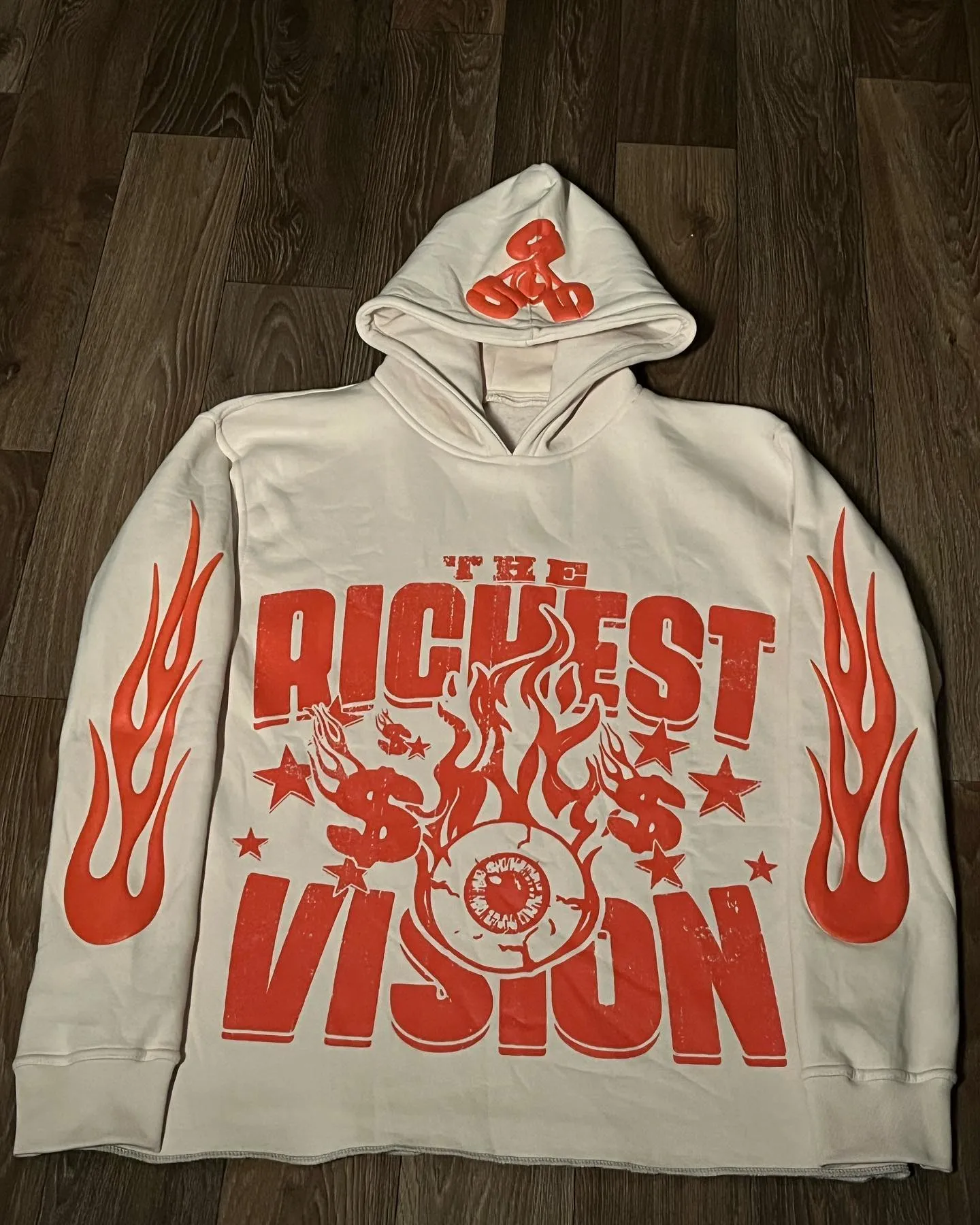 Casual Retro Flame Hoodie Set