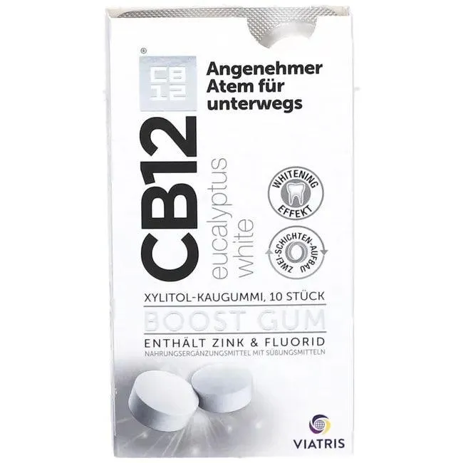 CB12 boost Eucalyptus white chewing gum