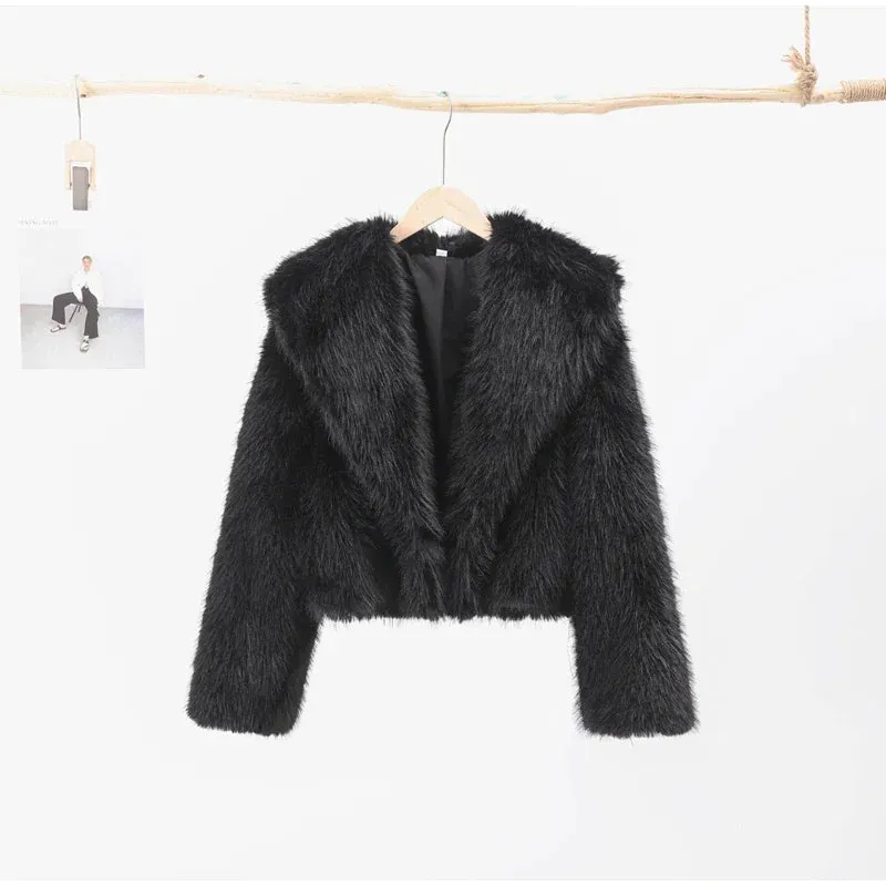 Chic Shaggy Charm Jacket Faux Fur