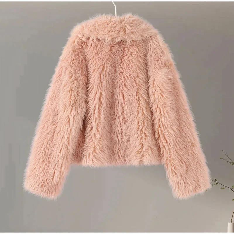 Chic Shaggy Charm Jacket Faux Fur