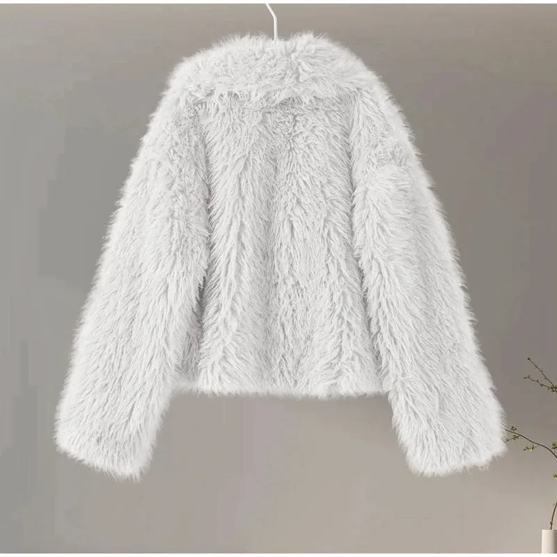 Chic Shaggy Charm Jacket Faux Fur