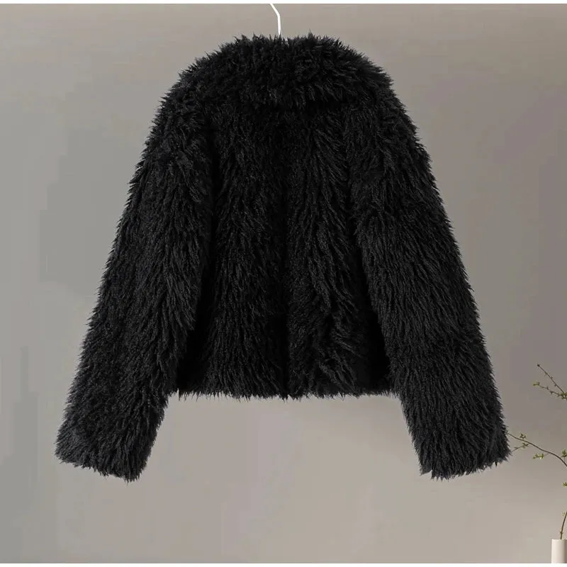 Chic Shaggy Charm Jacket Faux Fur