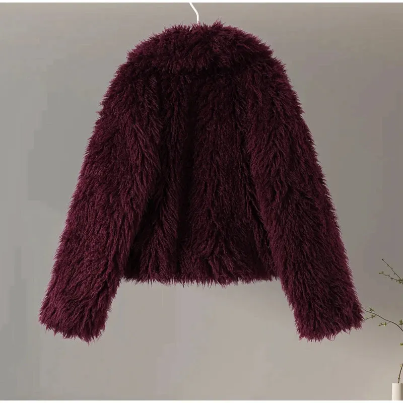 Chic Shaggy Charm Jacket Faux Fur