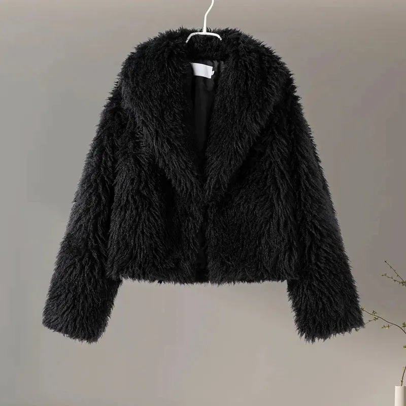 Chic Shaggy Charm Jacket Faux Fur