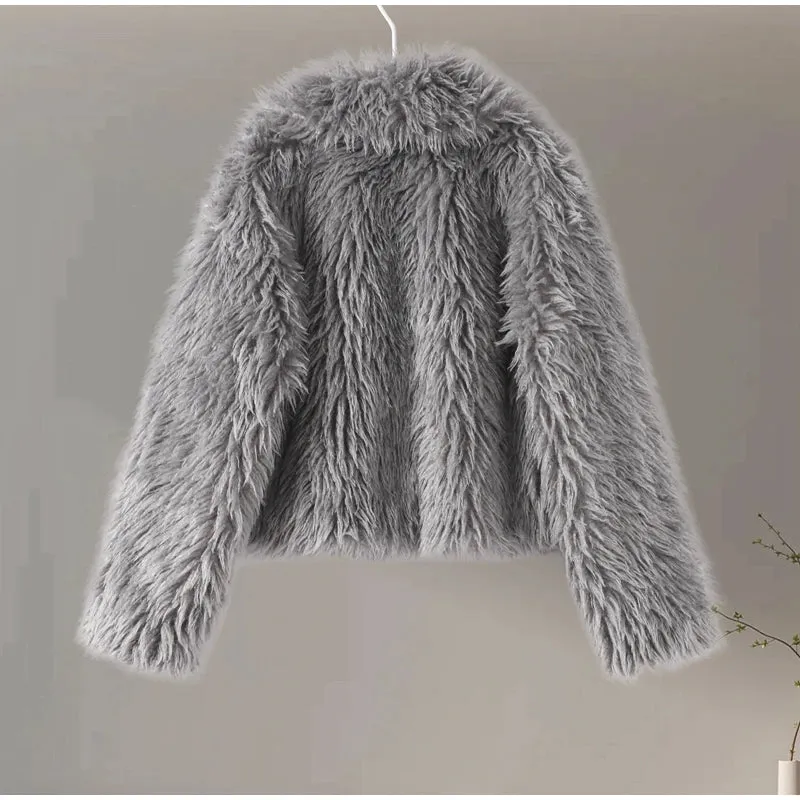 Chic Shaggy Charm Jacket Faux Fur