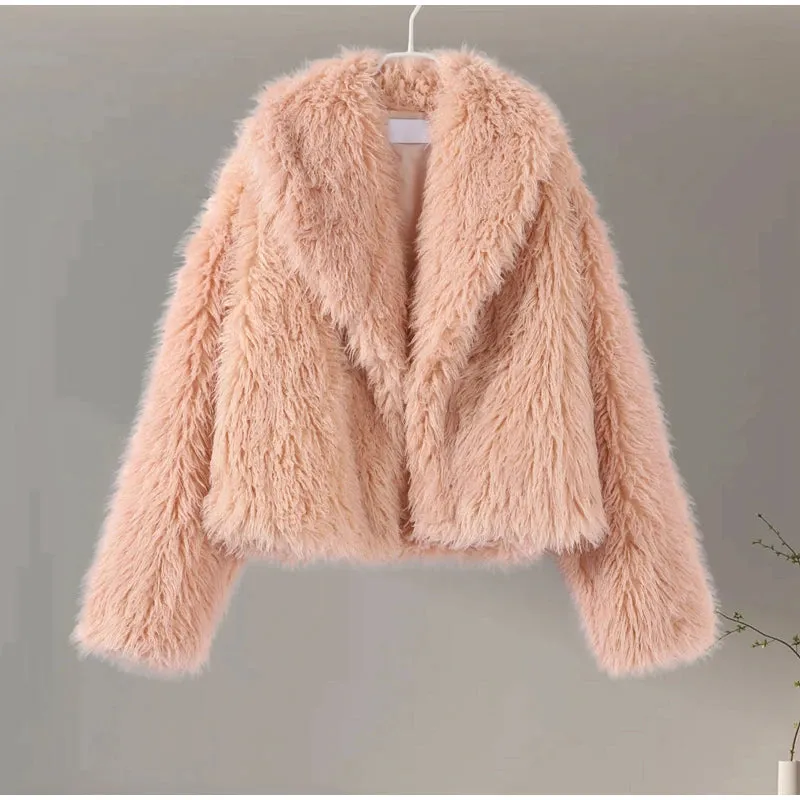 Chic Shaggy Charm Jacket Faux Fur