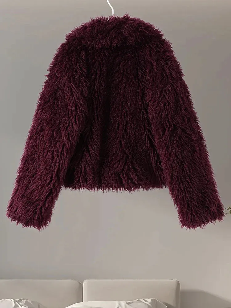 Chic Shaggy Charm Jacket Faux Fur